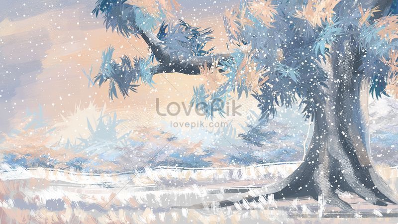 Phong Cảnh Mùa đông Vẽ Tay Minh Họa Hình ảnh | Định dạng hình ảnh JPG  630016002