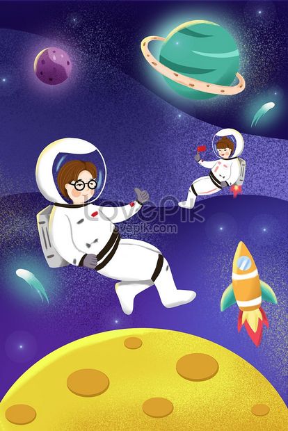A space floating astronaut creative image_picture free download ...