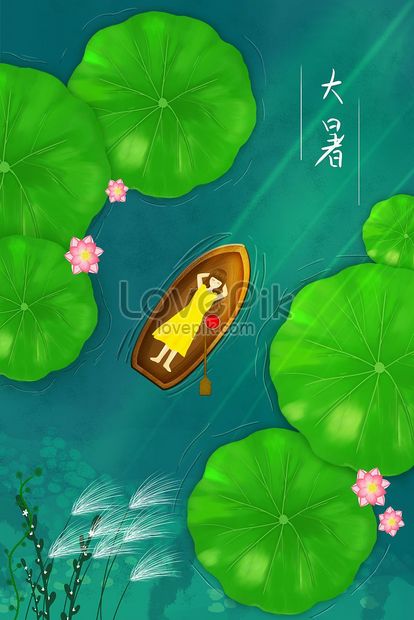 蓮の池の女の子の素晴らしい夏のイラストイメージ 図 Id Prf画像フォーマットjpg Jp Lovepik Com