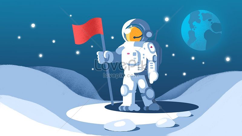宇宙手描きのイラストを探索するために月面着陸イメージ 図 Id Prf画像フォーマットjpg Jp Lovepik Com