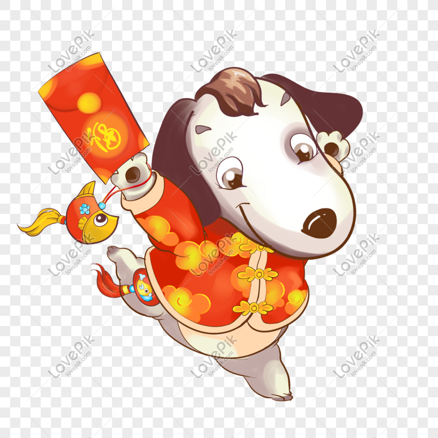 Cartoon Dog Year Red Enveloped Lucky Dog PNG Transparent And Clipart Image  For Free Download - Lovepik | 649766046