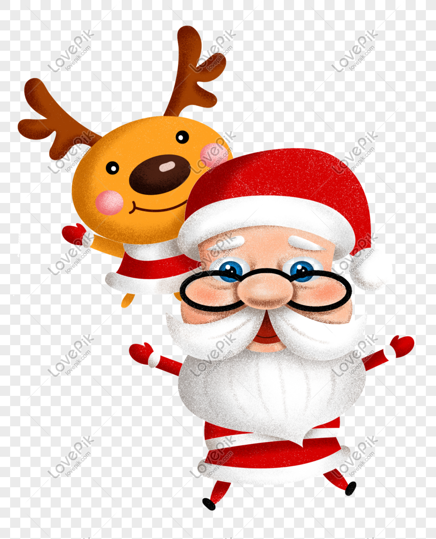 Christmas Hand Drawn Cartoon Santa Claus And Elk PNG Transparent Image And  Clipart Image For Free Download - Lovepik | 649833887