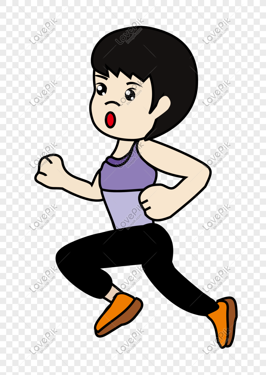 Liburan Olahraga Berjalan Gadis Karakter Kartun Lucu Png Png