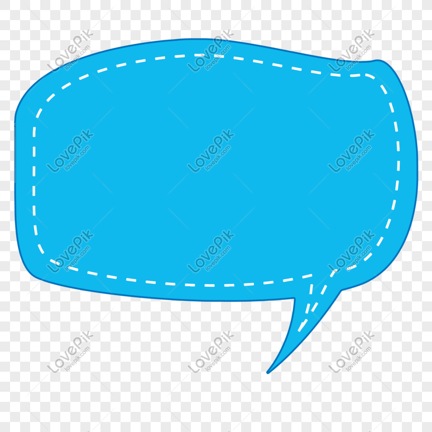Blue hand painted patch style speech bubble, Blue, eye-catching, emphasized png transparent image