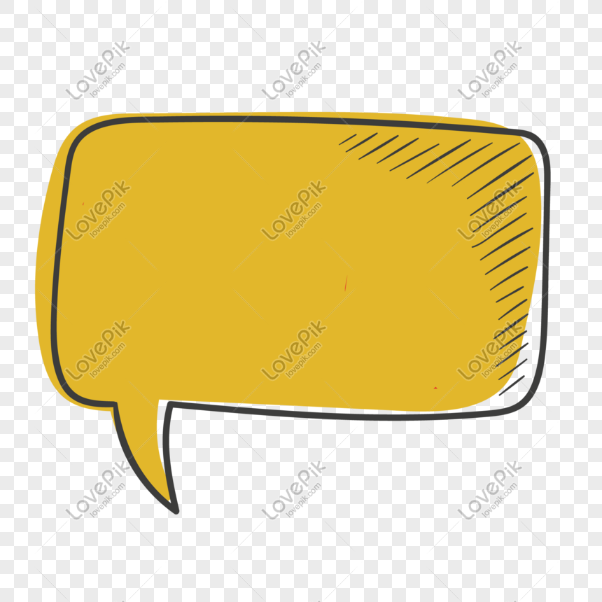Comic doodle hand drawn speech bubbles, Yellow, eye-catching, emphasized png hd transparent image