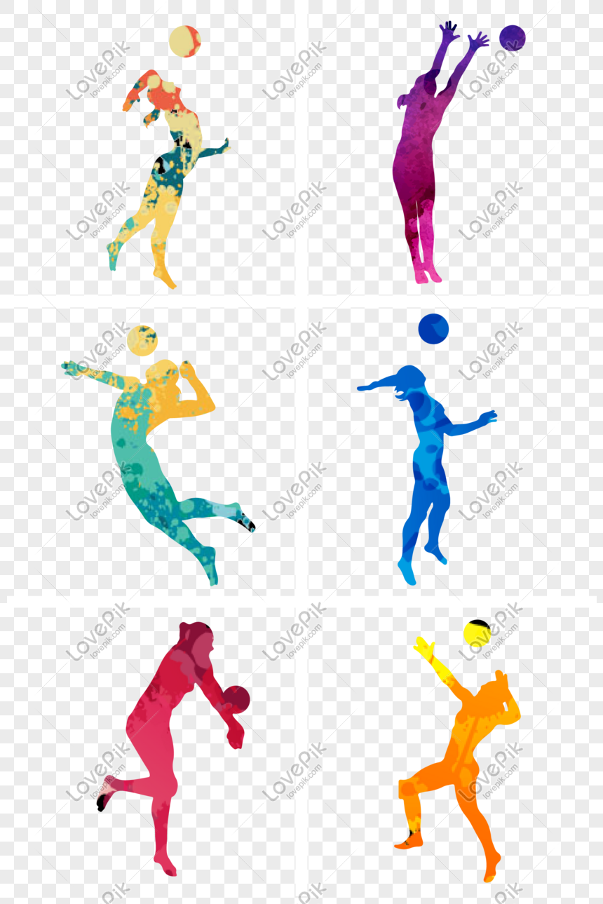 Vector volleyball dynamic silhouette, Volleyball, athletic, decorative png transparent image