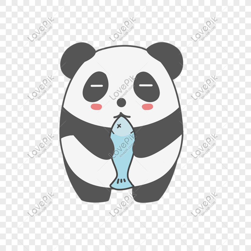 Desenho Animado Bonito Panda Segurando Panda De Desenho Animado