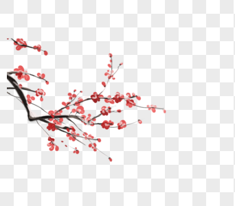 Hand Painted Chinese Style Plum Blossom Border PNG Hd Transparent Image ...