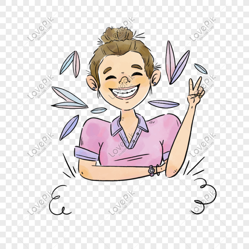 Laughing Girl Vector Material Png Image Psd File Free Download Lovepik 649994937