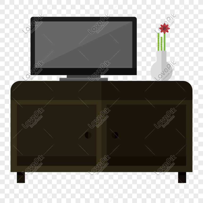  meja  tv  kabinet tv  elemen vektor kartun PNG grafik gambar  