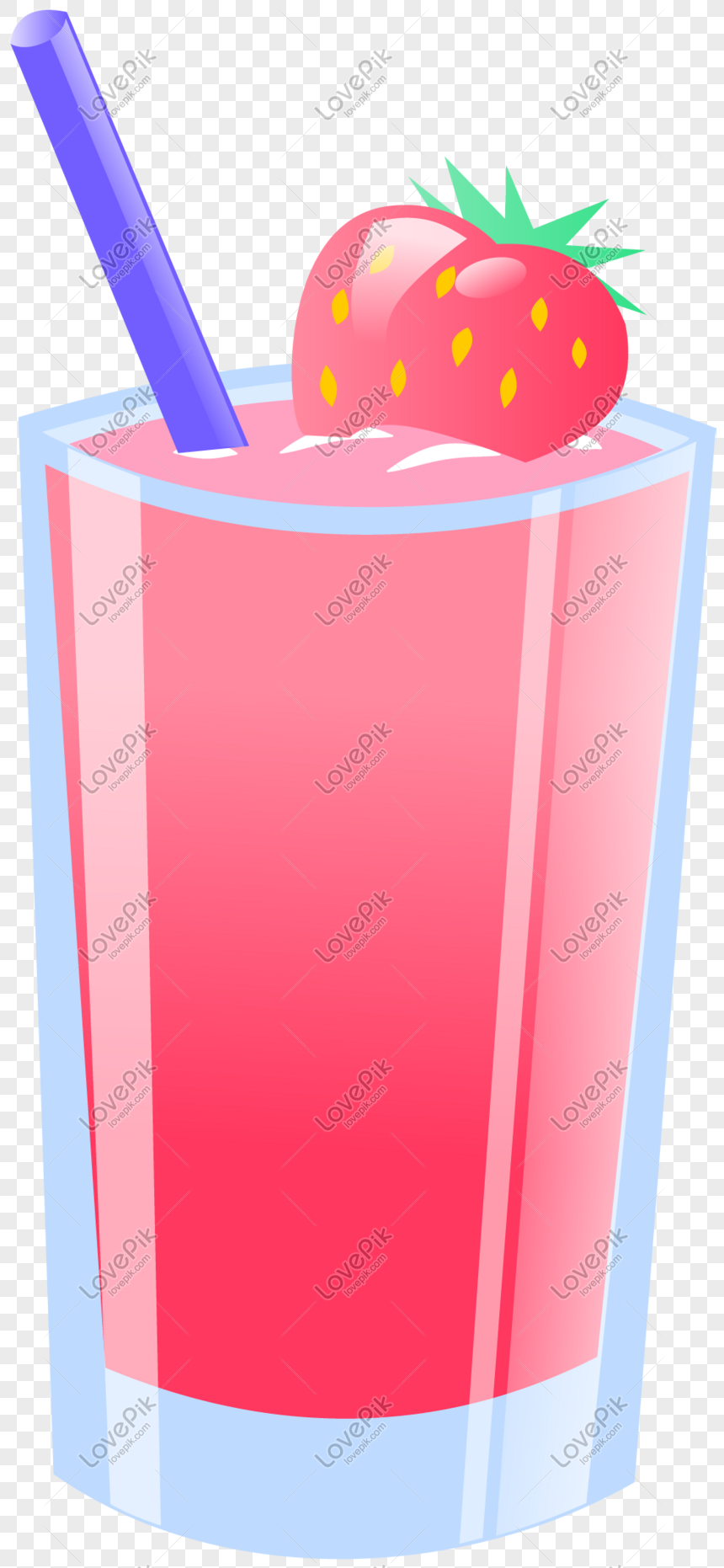 A Cup Of Bright Red Vector Strawberry Juice PNG Transparent And Clipart ...