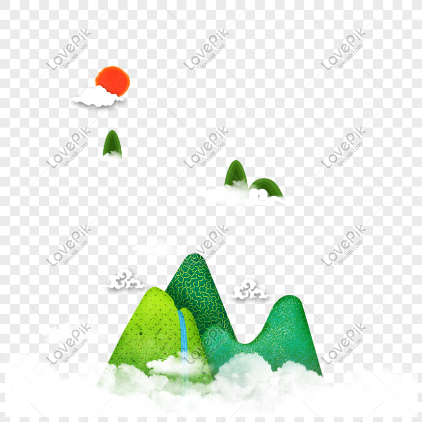 Gunsan Cloud Decoration Picture Free Material, Mountains, Lush ...