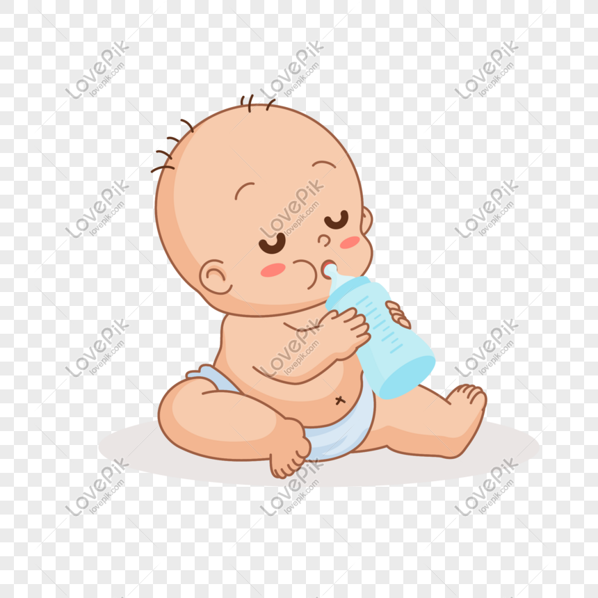 Cute drinking baby vector material, Cute, cute baby, cute baby png transparent background