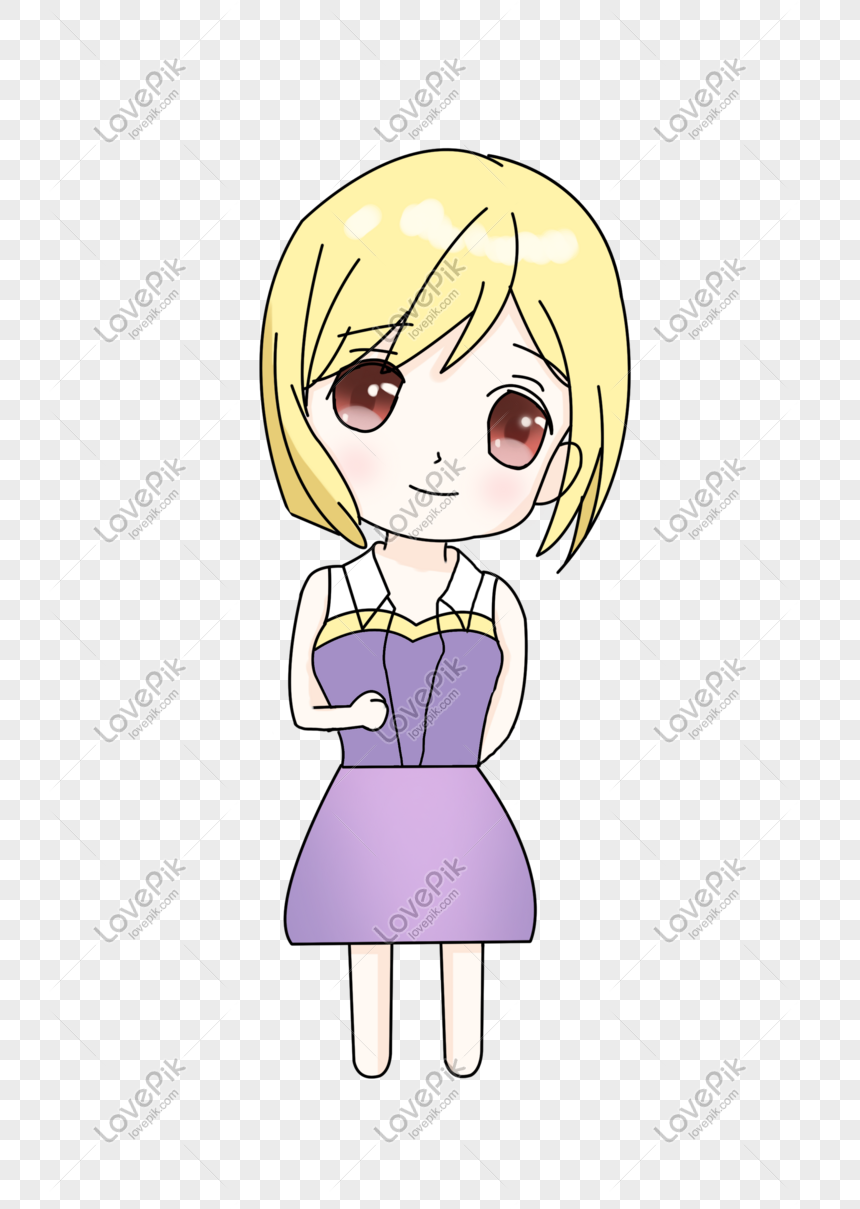 Small Fresh Girl Student Girl Cartoon Character Short Hair Girl Free PNG  And Clipart Image For Free Download - Lovepik | 610257139