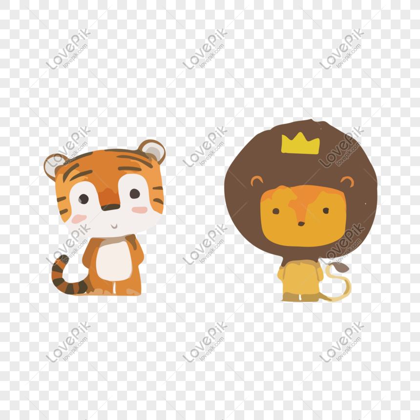 Hình ảnh Lion Tiger Forest King Cartoon Vector Flat Style Nút Miễn Phí PNG  Miễn Phí Tải Về - Lovepik