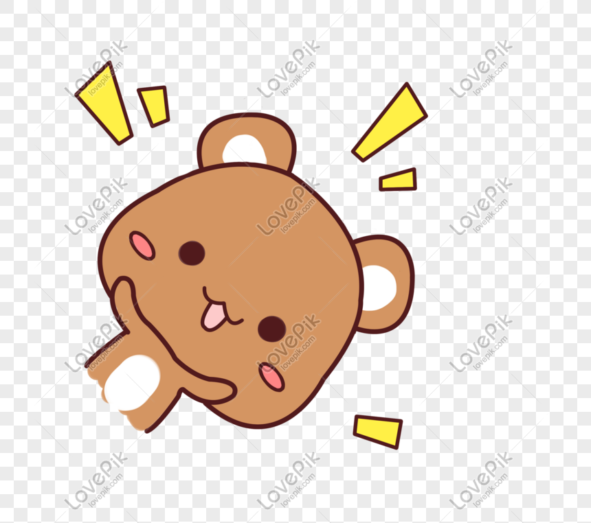 Small fresh animal hand-painted cute bear png, Small fresh, simple, cute hand-painted png picture