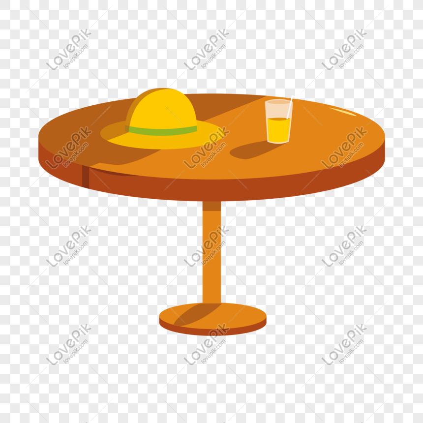 Vector Cartoon Round Table With Hat And, Round Table Cartoon