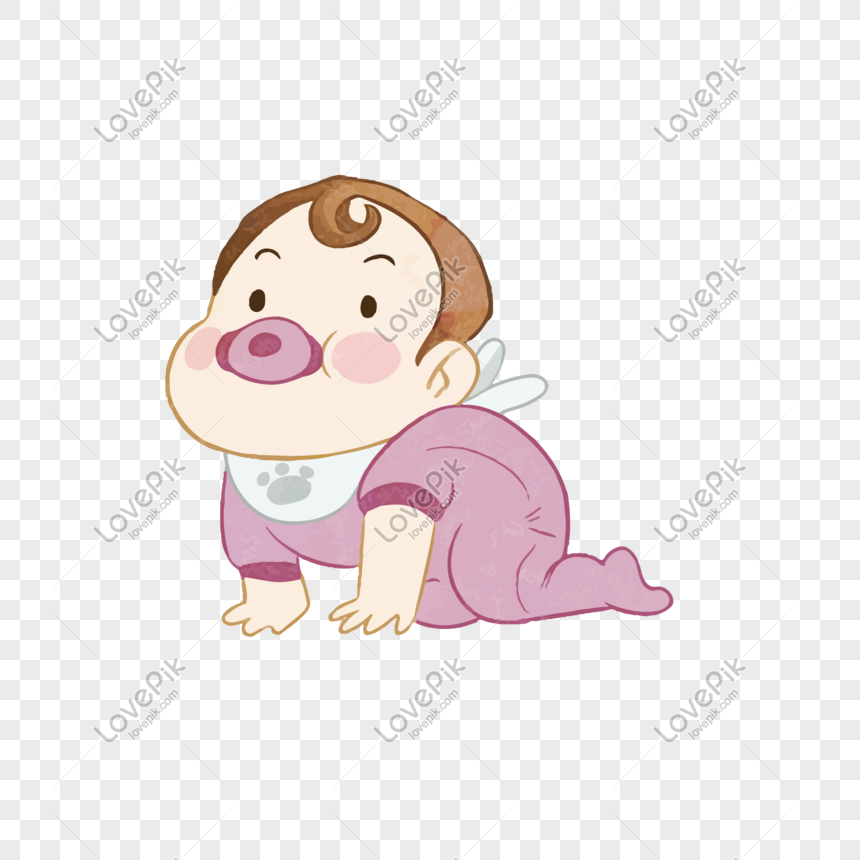 Bebê fofo rastejando personagem de desenho animado