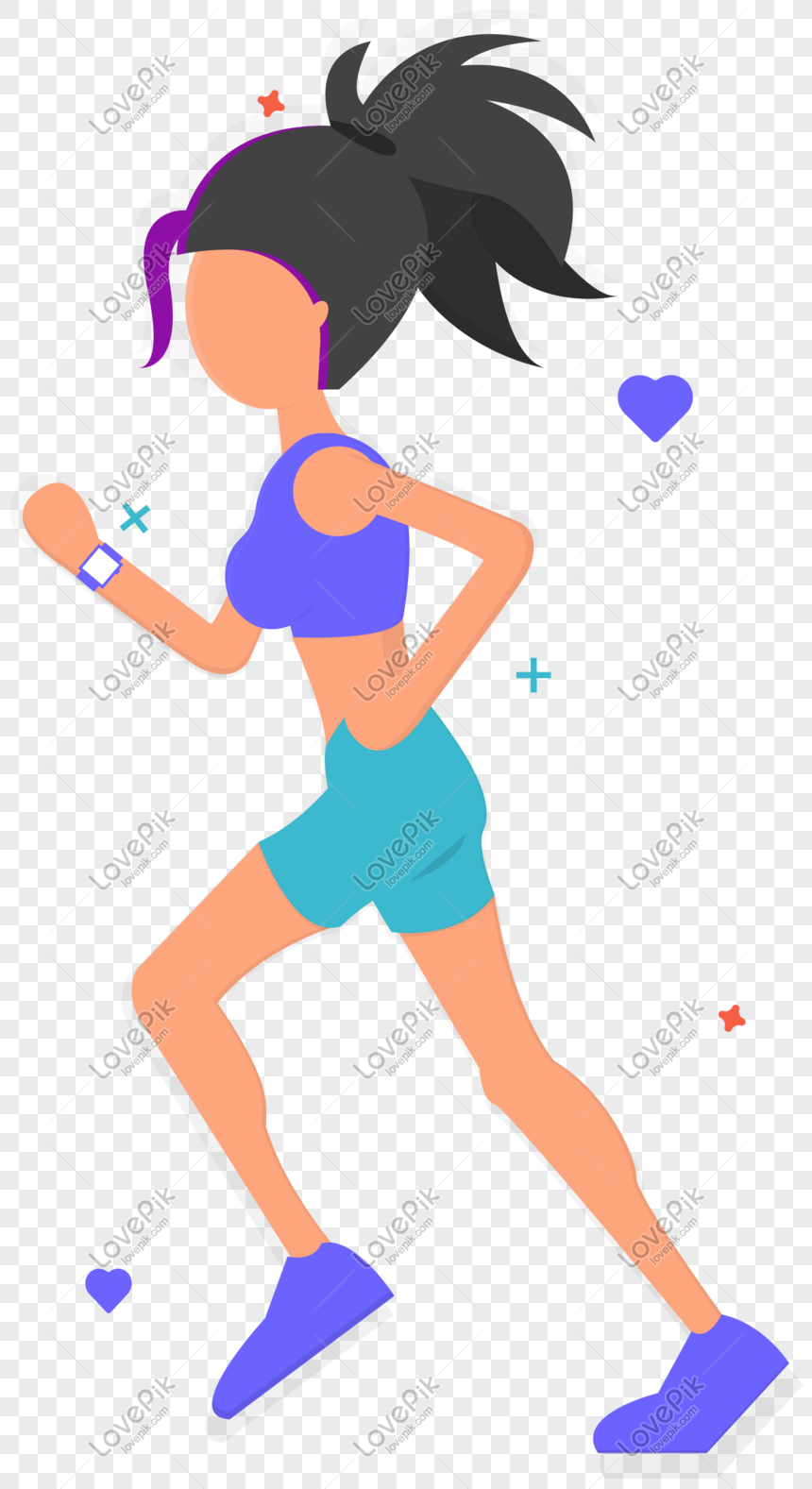 jogging in place clipart heart