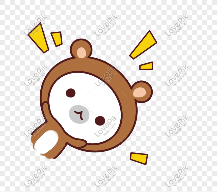 Small fresh animal hand-painted cute brown bear png, Small fresh, simple, cute hand-painted png picture