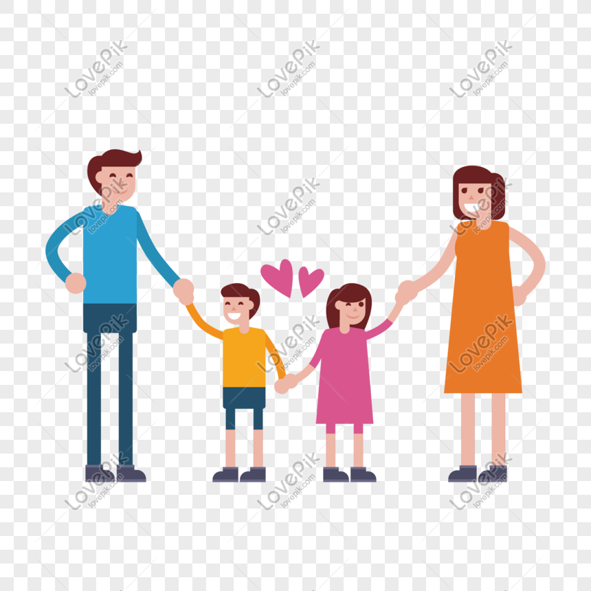 Cartoon Small Fresh Family Of Four Vector Material PNG Transparent Image  And Clipart Image For Free Download - Lovepik | 610314207