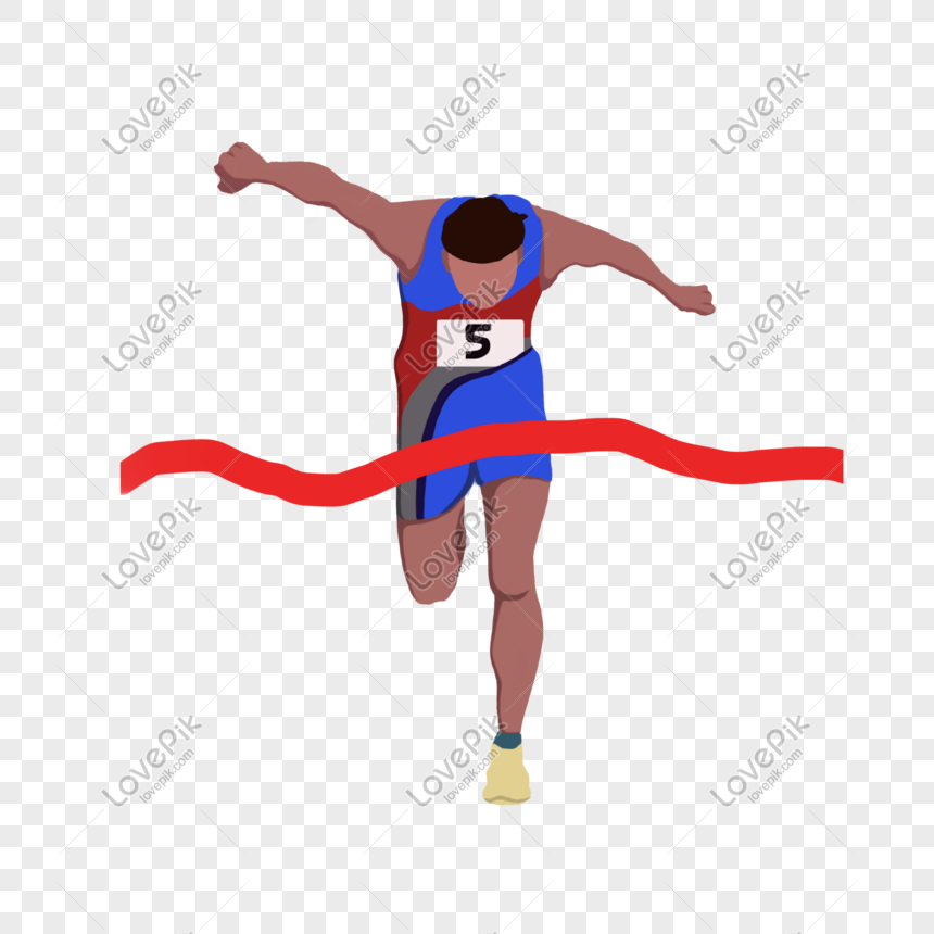 Man running towards the finish runner, Cartoon rushing to the finish runner, running, running png white transparent