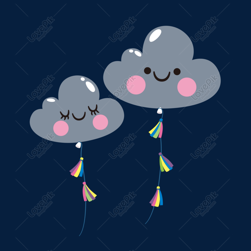 Hình ảnh Hai Vật Liệu Vector đám Mây Nhỏ Dễ Thương PNG Miễn Phí ...