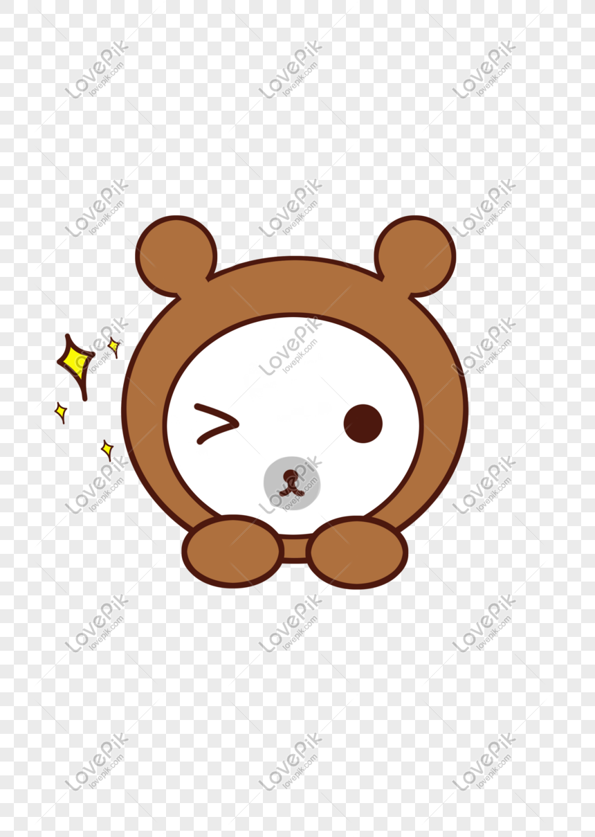 Small Fresh Animal Hand Painted Cute Brown Bear Png PNG Image Free ...
