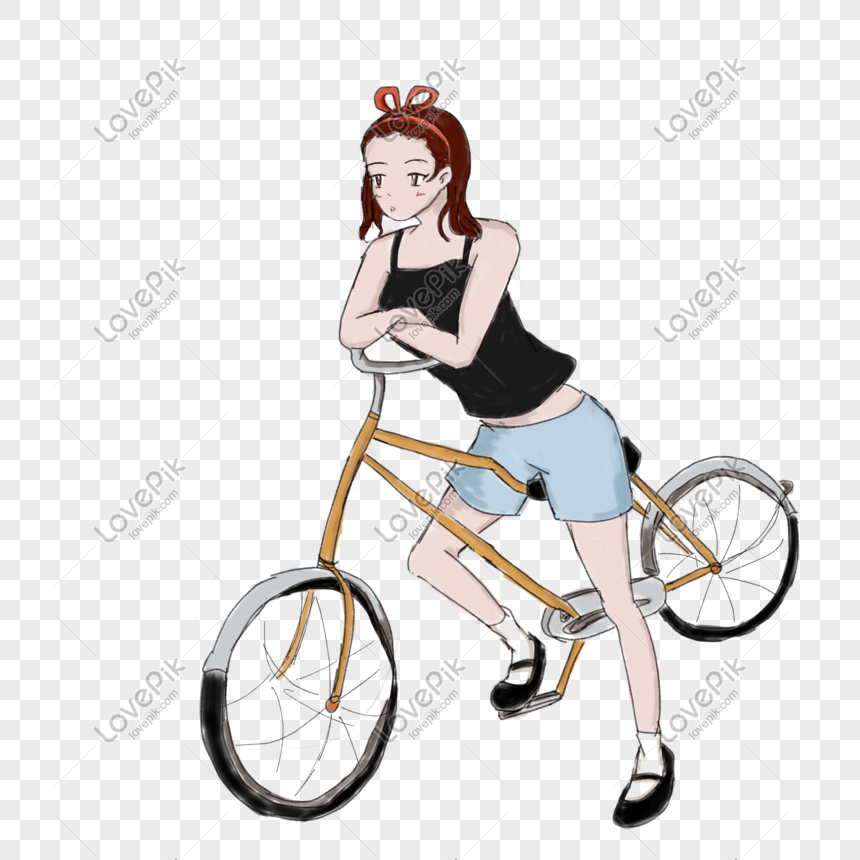 Hand Drawn Sport Girl Bicycle PNG Image Free Download And Clipart Image For  Free Download - Lovepik | 610332331