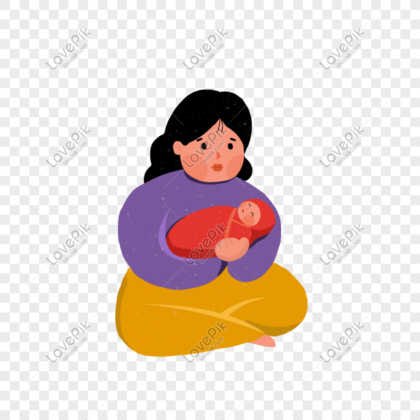 Mother Holding Baby Cartoon Character PNG Free Download And Clipart Image  For Free Download - Lovepik | 610351753
