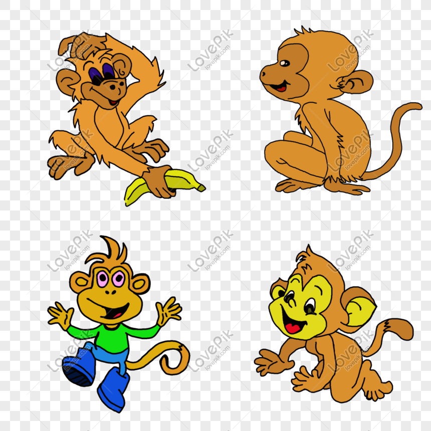 Cartoon Monkey Animal PNG Transparent And Clipart Image For Free Download -  Lovepik | 610353186