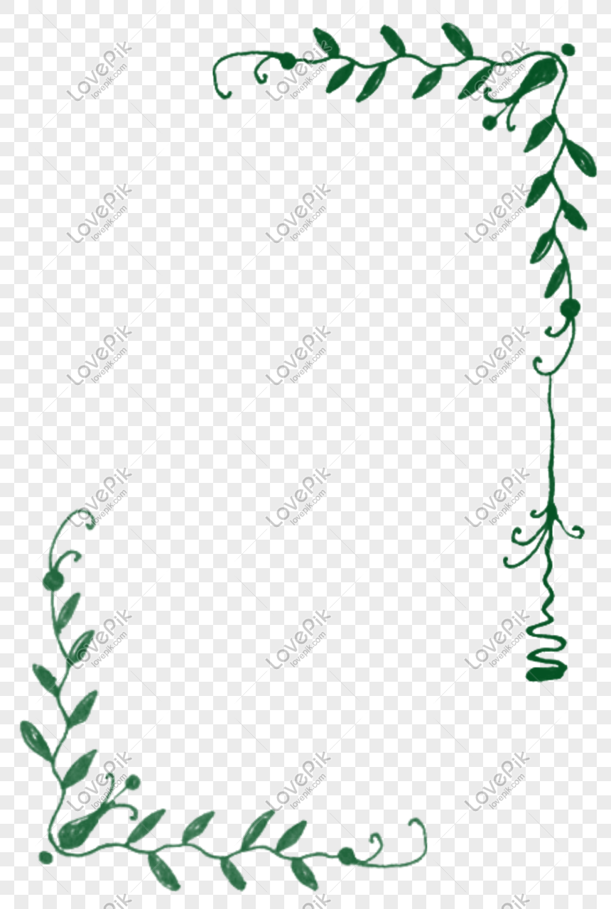 Green leaves free buckle border, Green, leaves, borders png white transparent