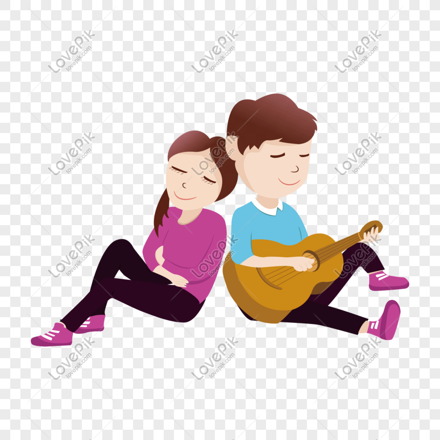 Cartoon Illustration Of A Couple Sitting On The Floor PNG Transparent And  Clipart Image For Free Download - Lovepik | 610351606