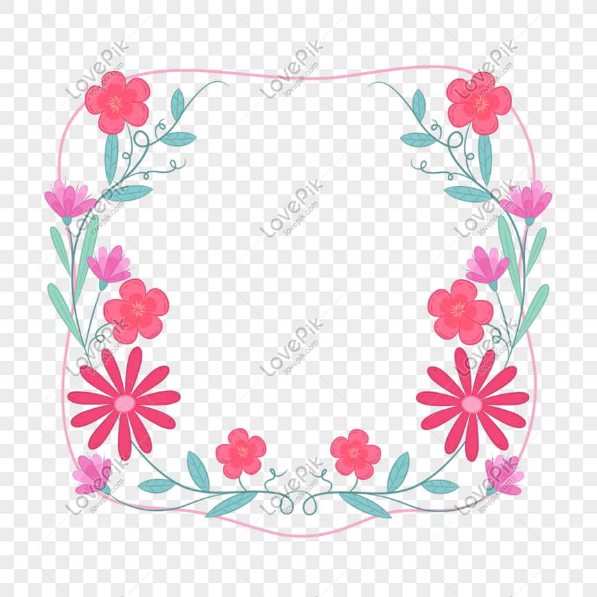 Fresh Hand Drawn Flowers Floral Border PNG Image And Clipart Image ...