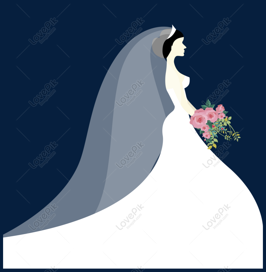 White Wedding Bride Vector Free Illustration Larawan_Numero ng Graphics ...