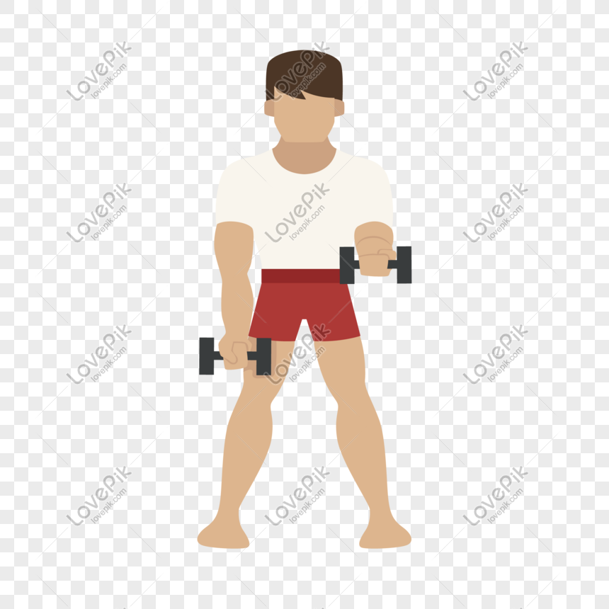 Handsome Fitness Instructor Posing with Dumbbell in Gym Stock Photo - Alamy