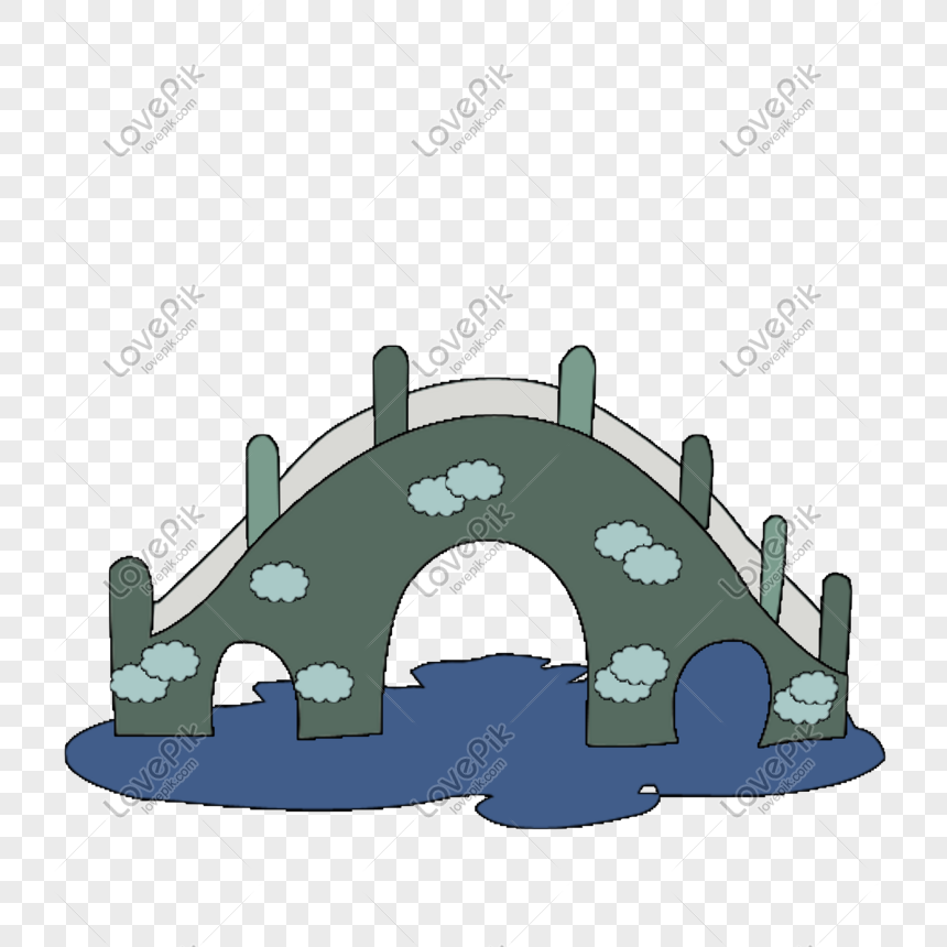 Small Bridge Flowing Water Retro Hand Painted Small Bridge Ancie Png Image Picture Free Download Lovepik Com