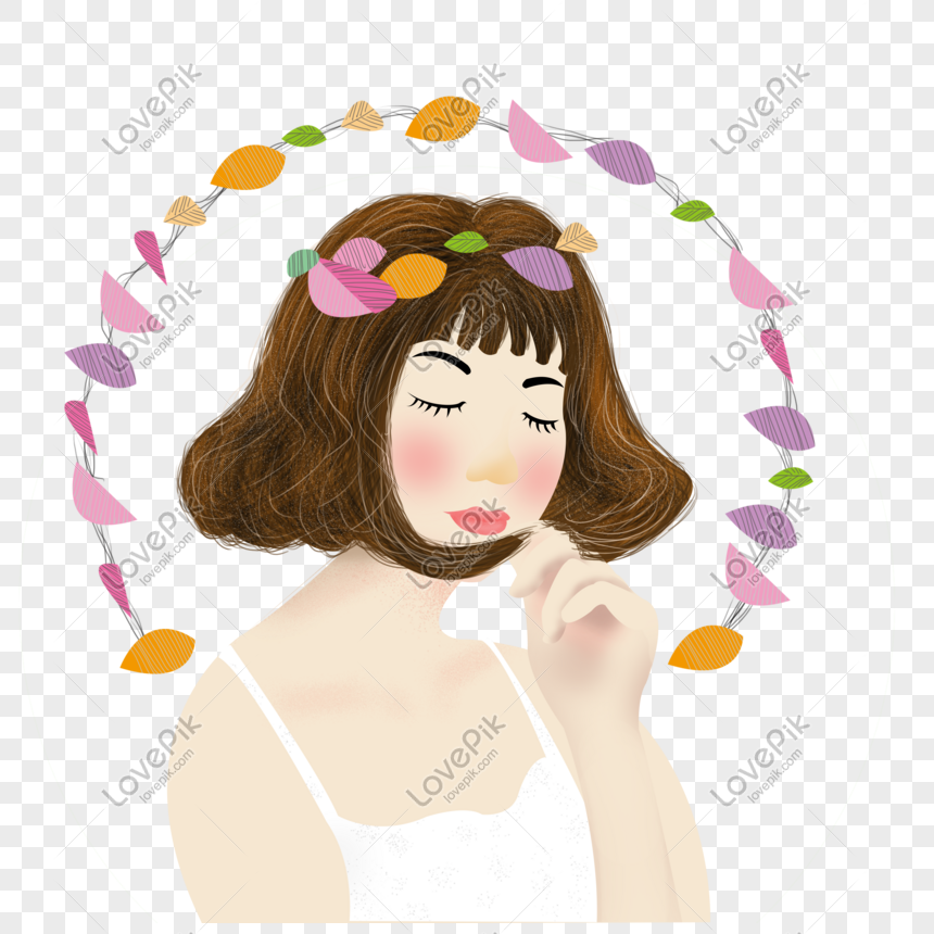 Little Fresh Girl With Closed Eyes PNG Image Free Download And Clipart ...
