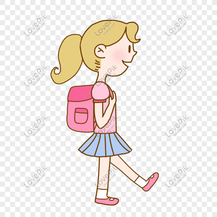 Resultado de imagen para niña con bolso rosado yendo a la escuela