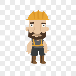 Cartoon Hand Drawn Construction Worker Vector Material Free PNG And ...