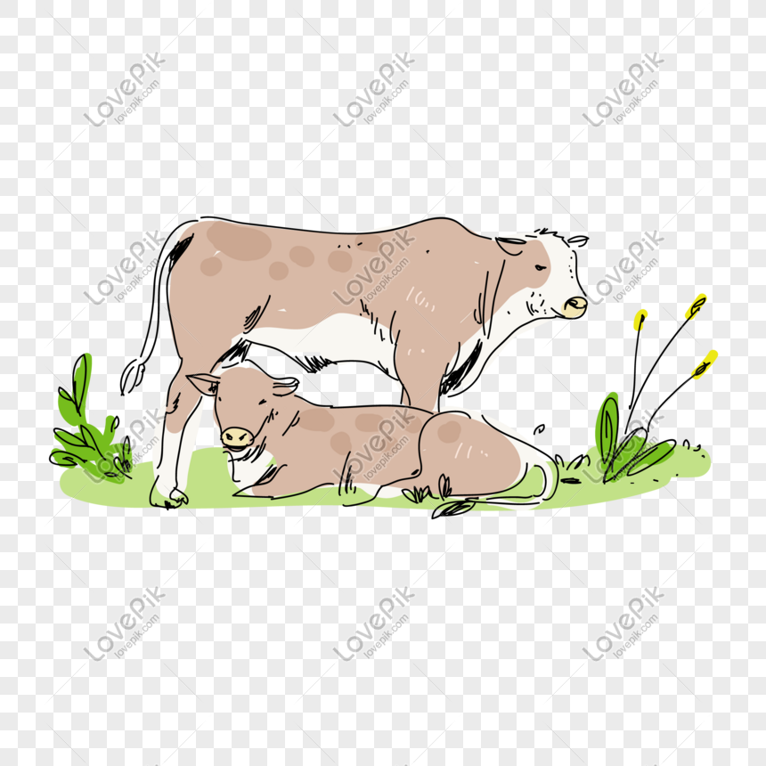 Cartoon Two Cows Vector Material Free PNG And Clipart Image For Free  Download - Lovepik | 610486309