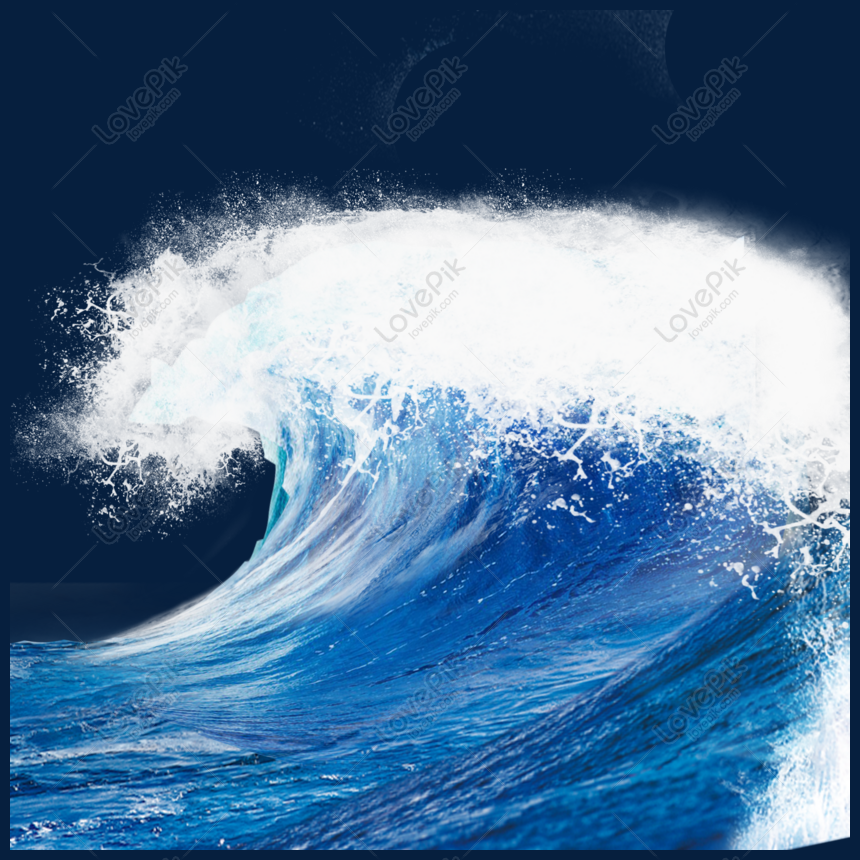 Gelombang Ombak Lautan Biru Ombak Besar Gambar Unduh