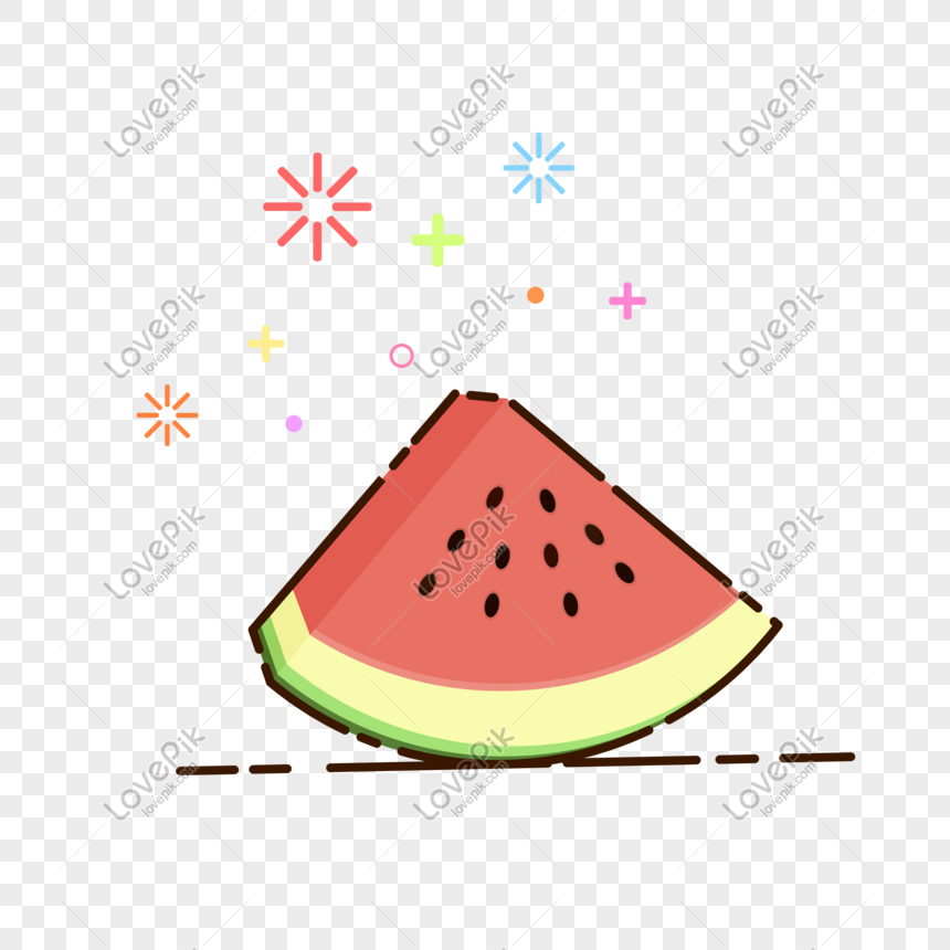 Hand Drawn Vector Mbe Style Watermelon PNG Picture And Clipart ...