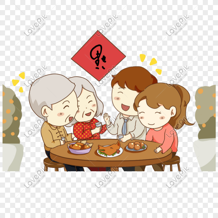 Hand Drawn Cartoon Family Together Happy To Eat PNG Image Free Download And  Clipart Image For Free Download - Lovepik | 610502791