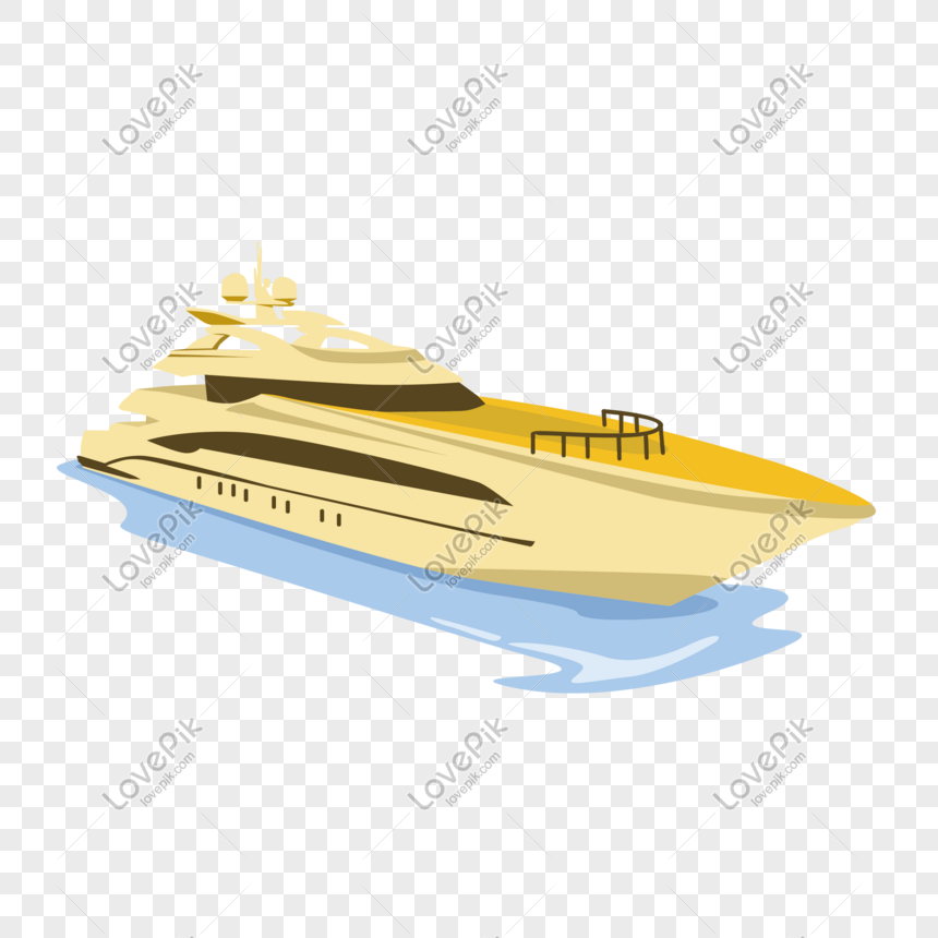 Cartoon yacht vector material, Cartoon, cartoon yacht, yacht png image