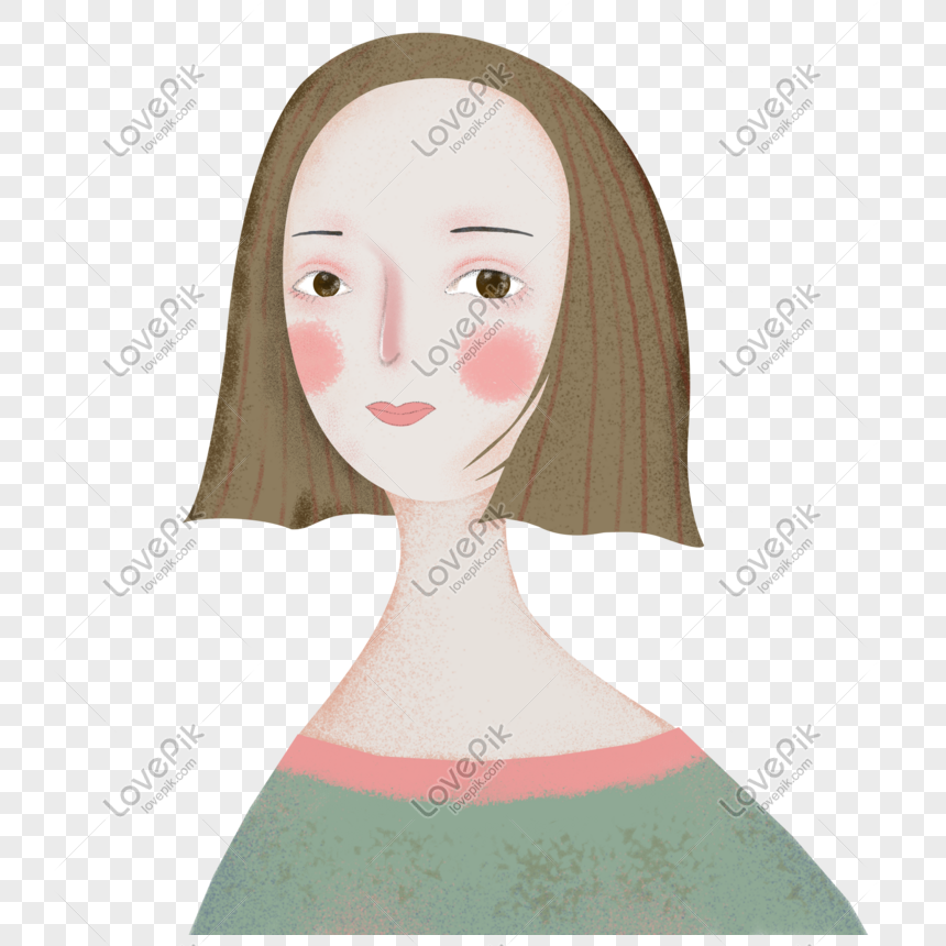 Hand Drawn Summer Demure Girl PNG Image Free Download And Clipart Image ...