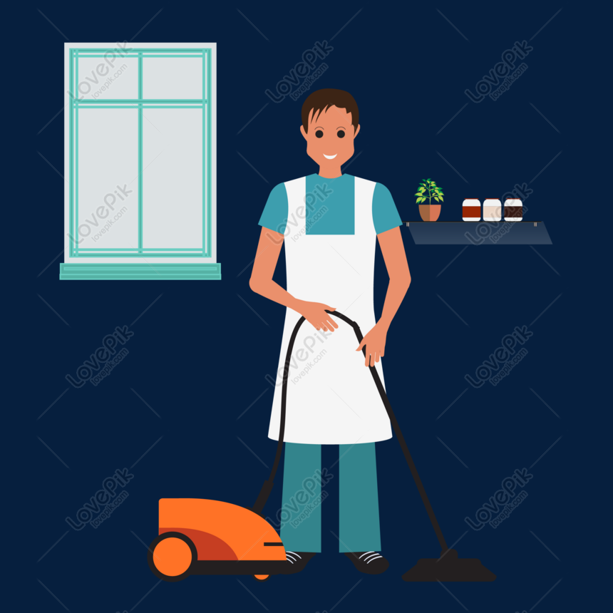 Engaged In Mens Vector Material, Housework, Housework, Housework Man ...