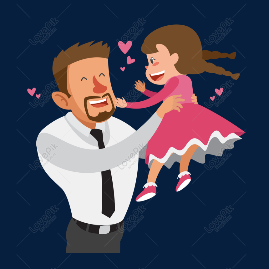 Feliz Padre E Hija Vector Material PNG Imágenes Gratis - Lovepik