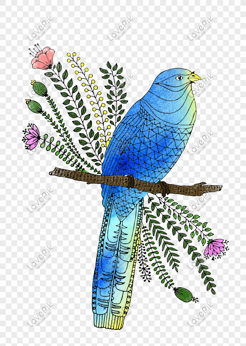 Hình Ảnh Vector Vẽ Tay Minh Họa Của Một Con Chim Trên Cành Cây Png Miễn Phí  Tải Về - Lovepik