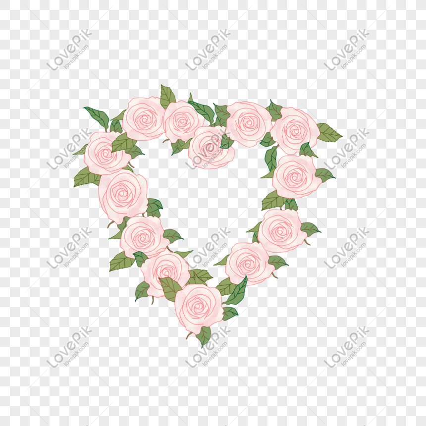 ハート型のピンクのバラの花のイラストイメージ グラフィックス Id Prf画像フォーマットpsd Jp Lovepik Com
